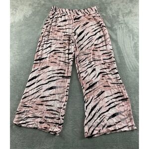 MGT Industries Pink Tiger Stripe Wide Leg Lounge Pants Womens Medium RHN345